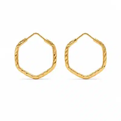 گوشواره طلا حلقه ای چندضلعی متوسط E05435