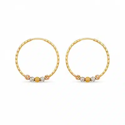 گوشواره طلا دایره گوی دار زنانه E05505