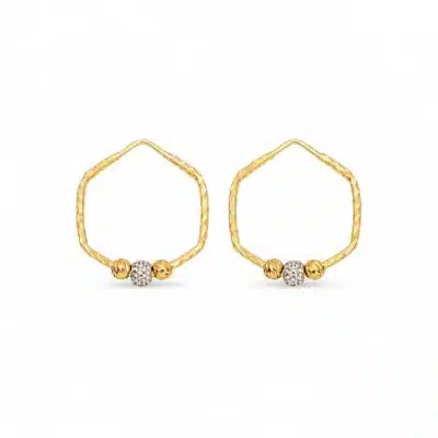 گوشواره طلا چندضلعی گوی دار زنانه E05496